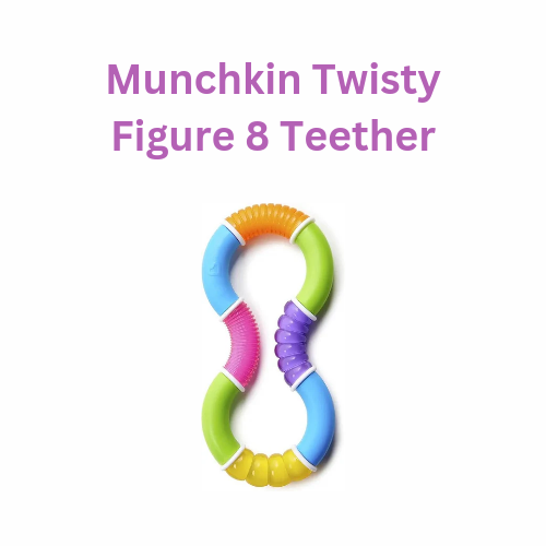 Baby teething toys. Munchkin twisty Figure 8 teether