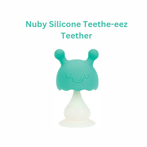 Best baby teething toys. Nuby silicone teethe-eez teether.